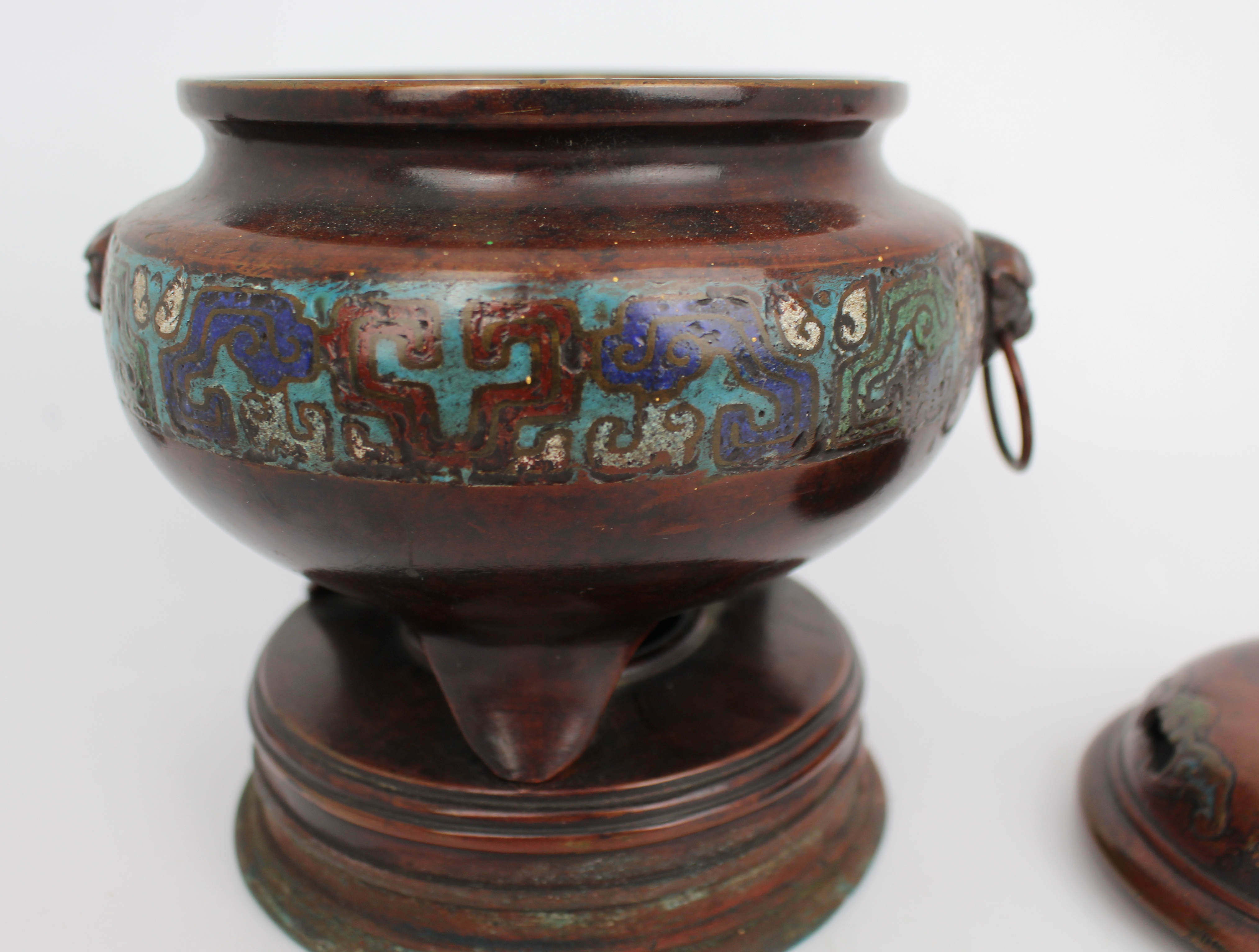 Antique Chinese Bronze Incense Burner - Image 6 of 8