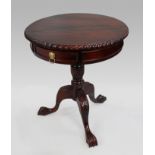 Carved Mahogany Drum Table