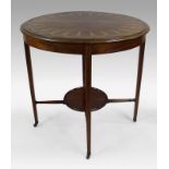 Edwardian Inlaid Oval Side Table