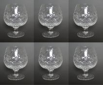 Set of 6 Stuart Beaconsfield Cut Brandy Glasses