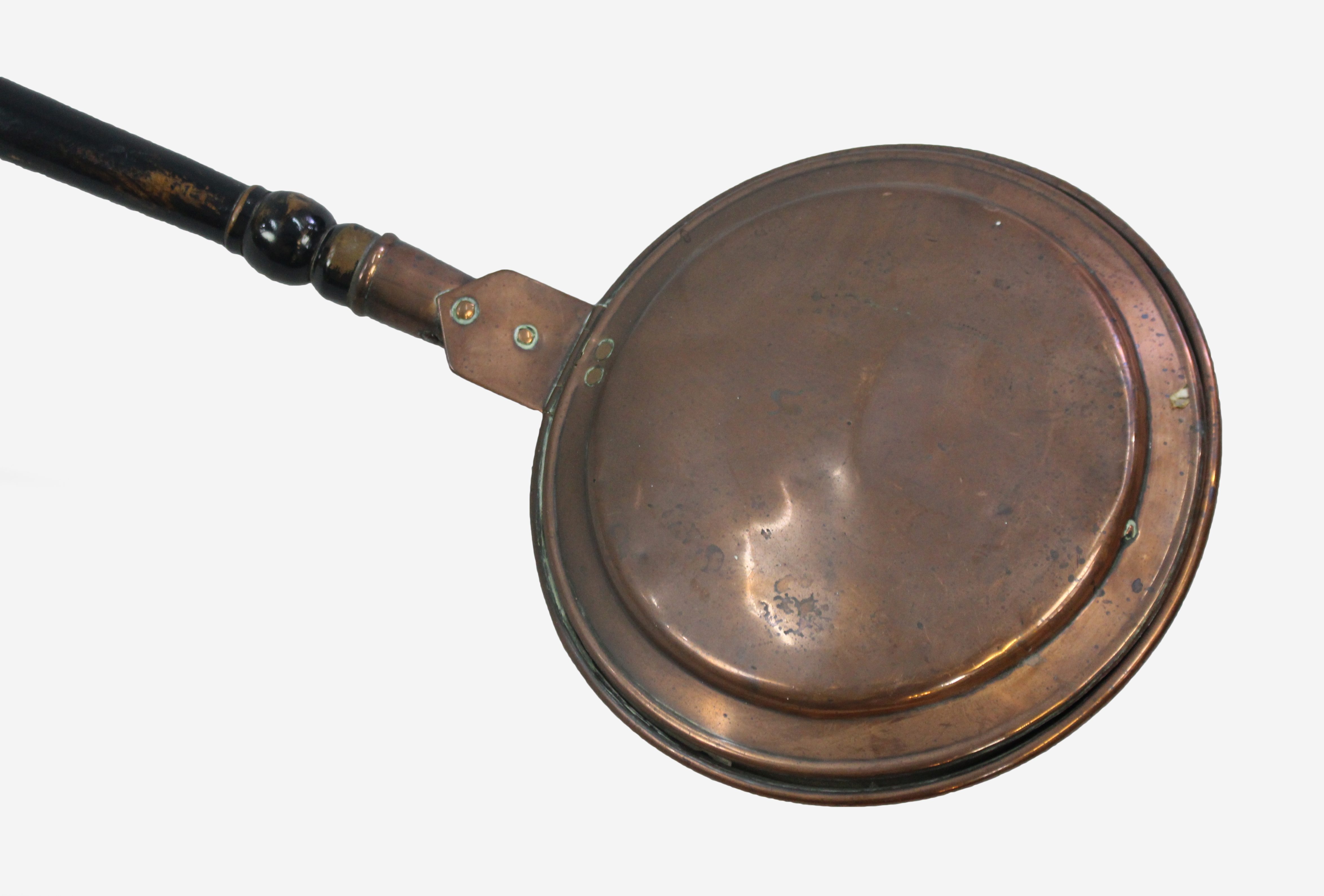 Antique English Ebonized Handled Copper Warming Pan - Image 2 of 4