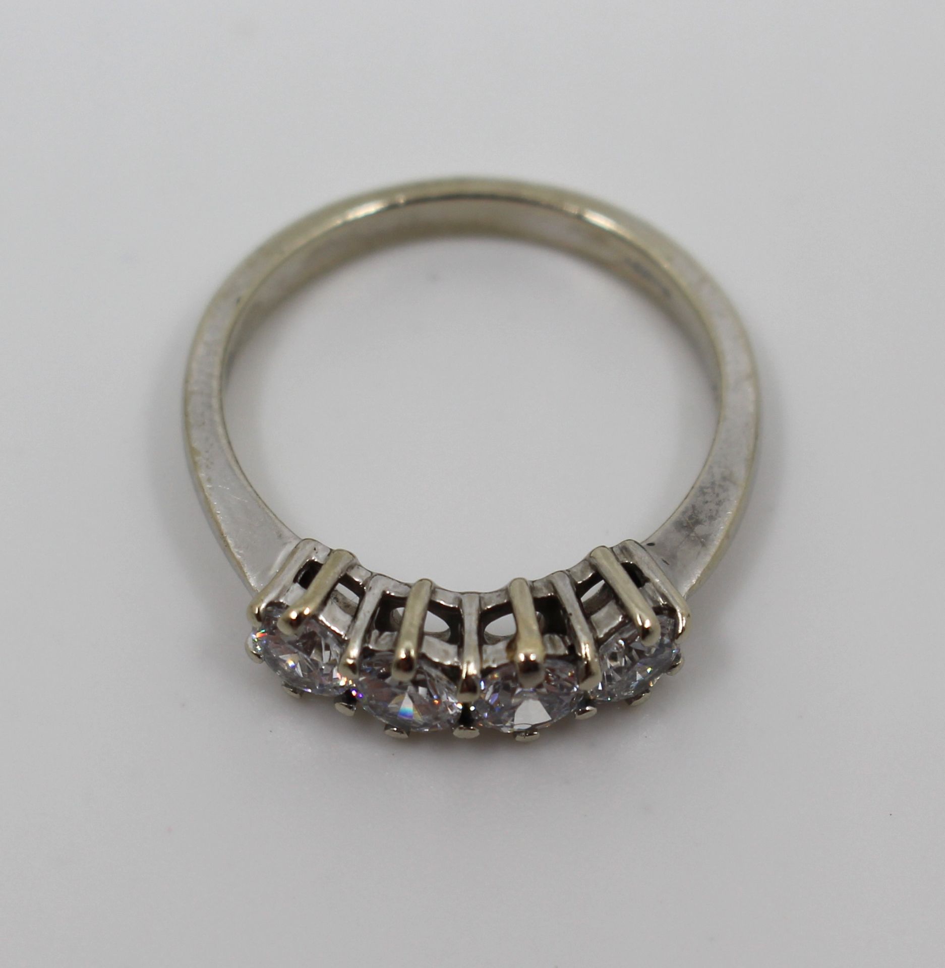 Four Stone Diamond Style Ring 9ct White Gold - Image 3 of 5