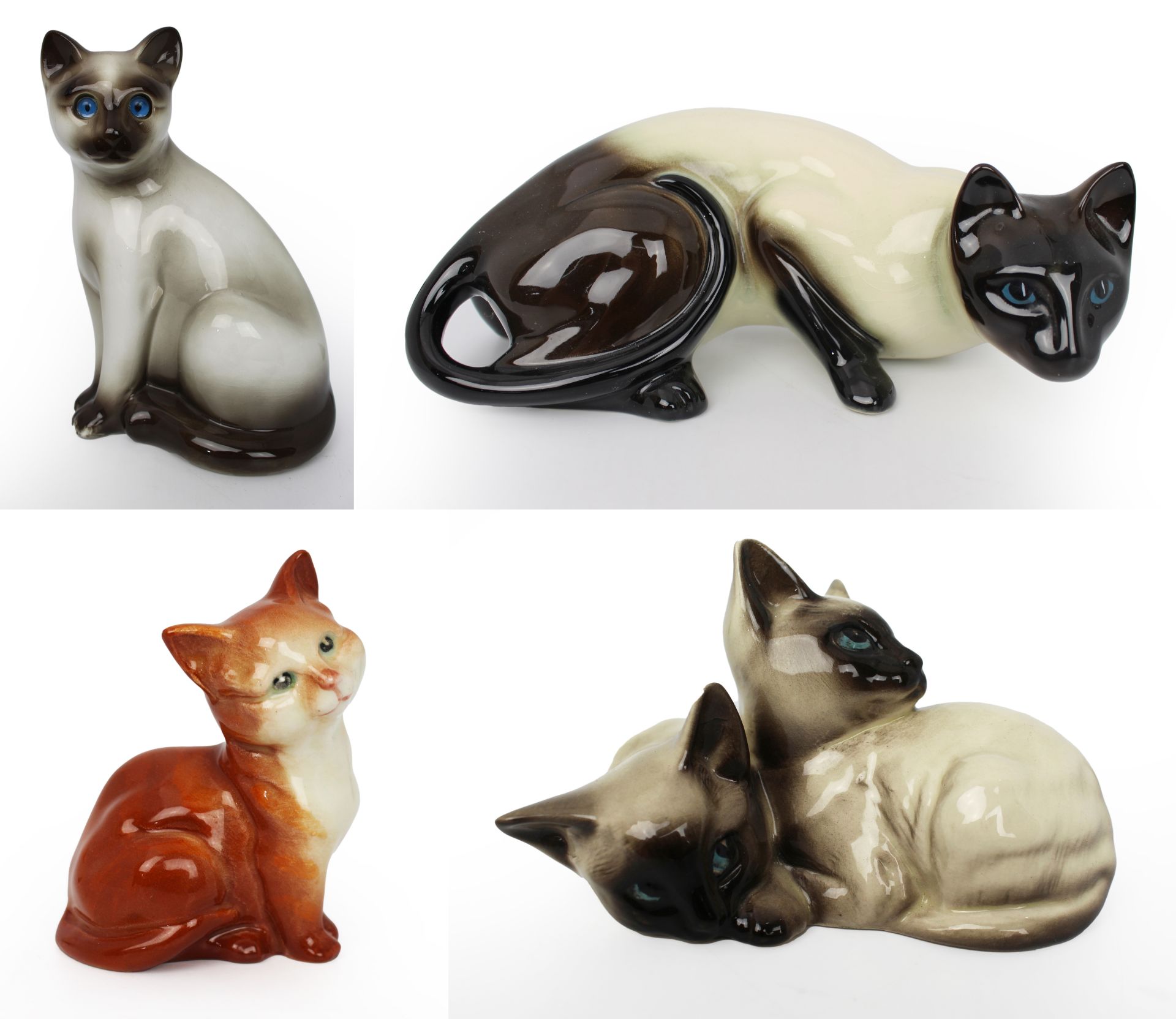 Set of 4 Vintage Cats Elpa & Beswick