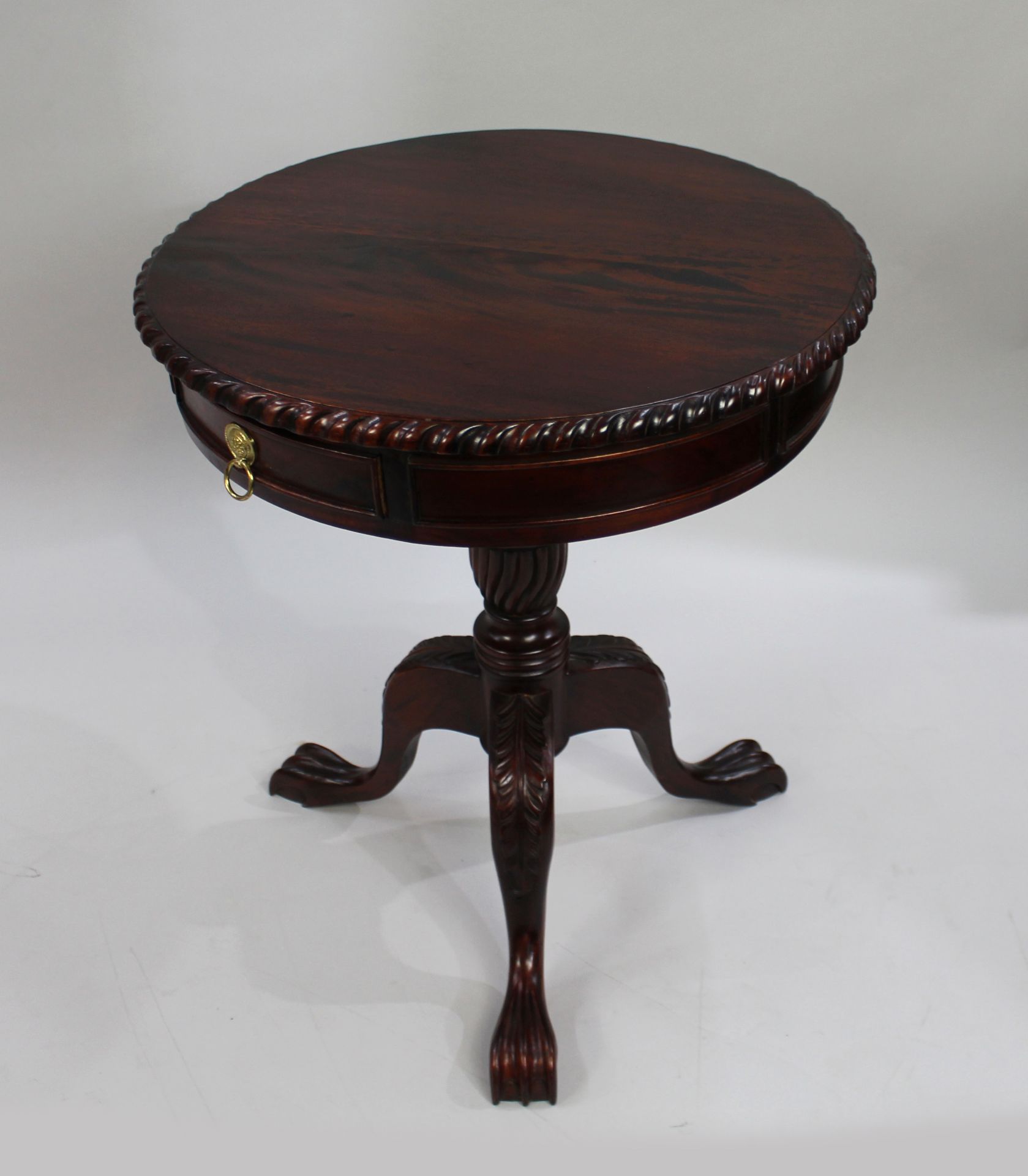 Carved Mahogany Drum Table - Image 6 of 6