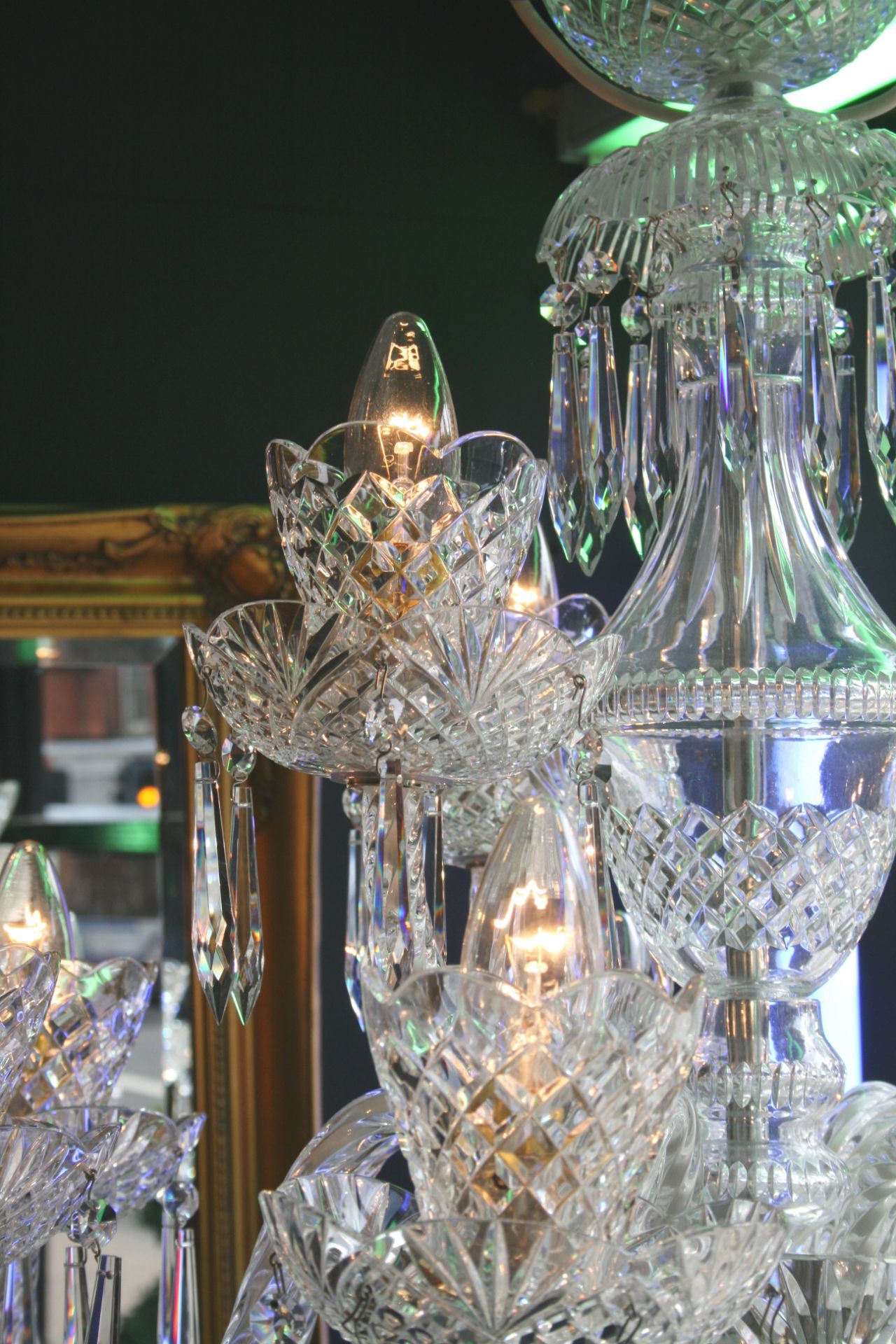 Cut Glass 12 Arm Waterford Crystal Chandelier - Image 5 of 14