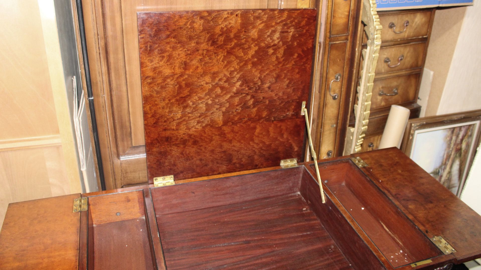 Fine Late 18th c. Mahogany Desk with Carved Feet - Image 4 of 8
