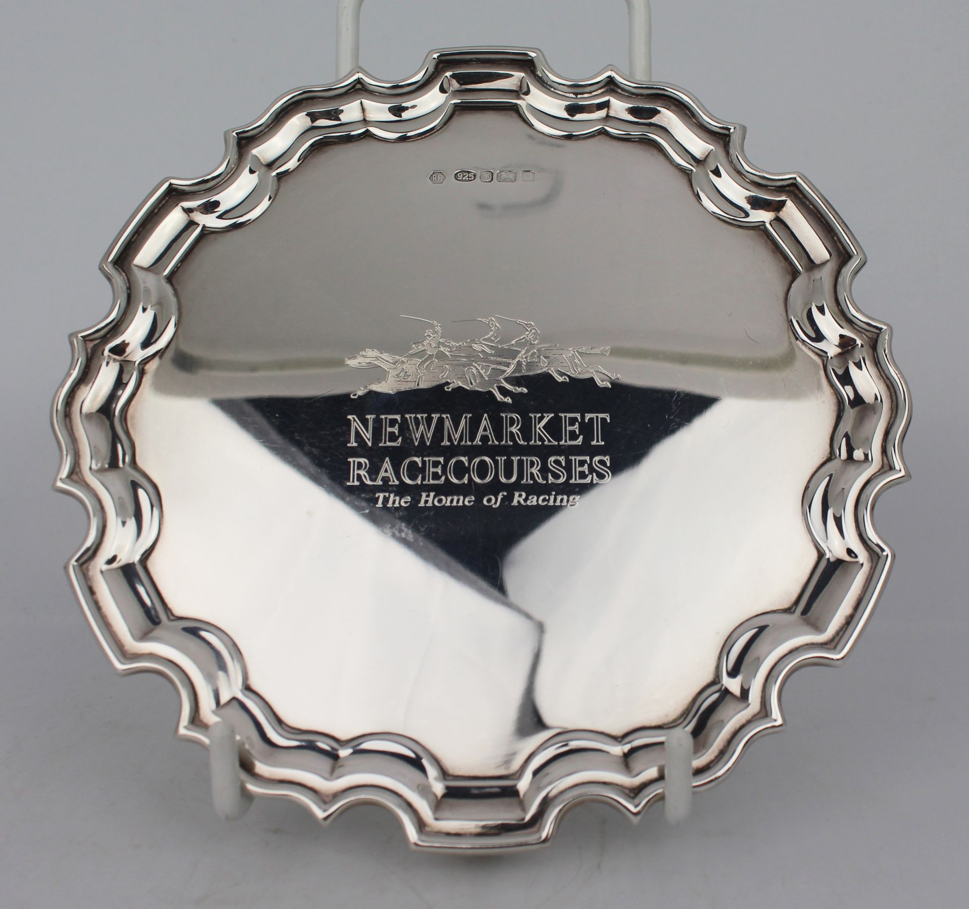Carrs Sterling Silver Newmarket Racecourses Salver Card Tray - Image 6 of 6