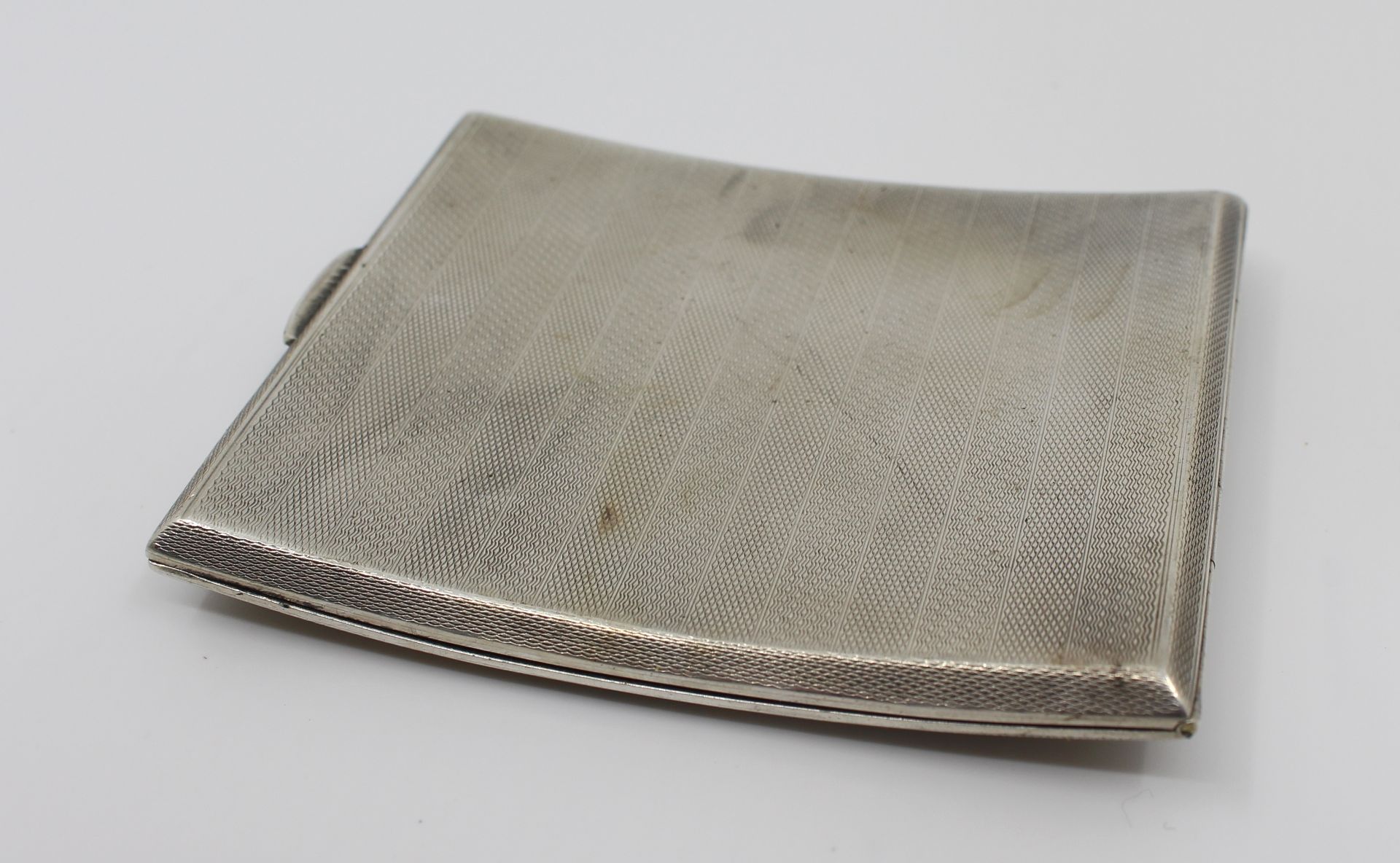 Solid Silver Cigarette Case by Smith & Bartlam 1934 - Image 4 of 8