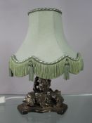 Heavy Silver Plated Table Lamp with Shade