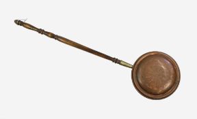 Copper & Brass Turned Wooden Warming Pan