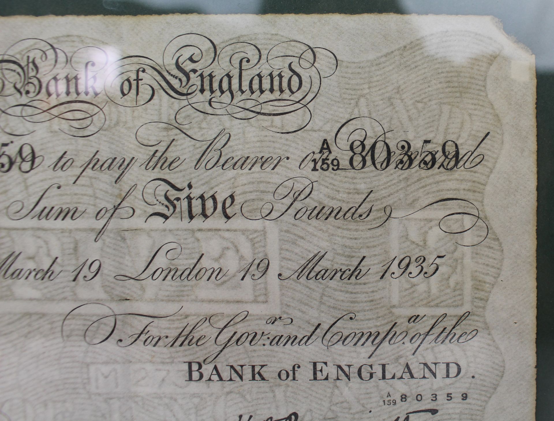Bank of England Peppiatt £5 Note March 19 1935 - Image 4 of 5