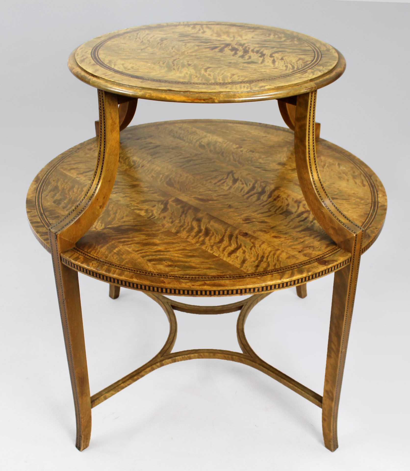 Early 20th c. Satinwood Two Tier Table