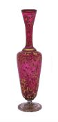 Antique Early 19th c. Gilded Cranberry Glass Vase