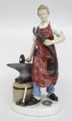 Vintage German Grafenthal Carl Scheidig Porcelain Blacksmith Figurine