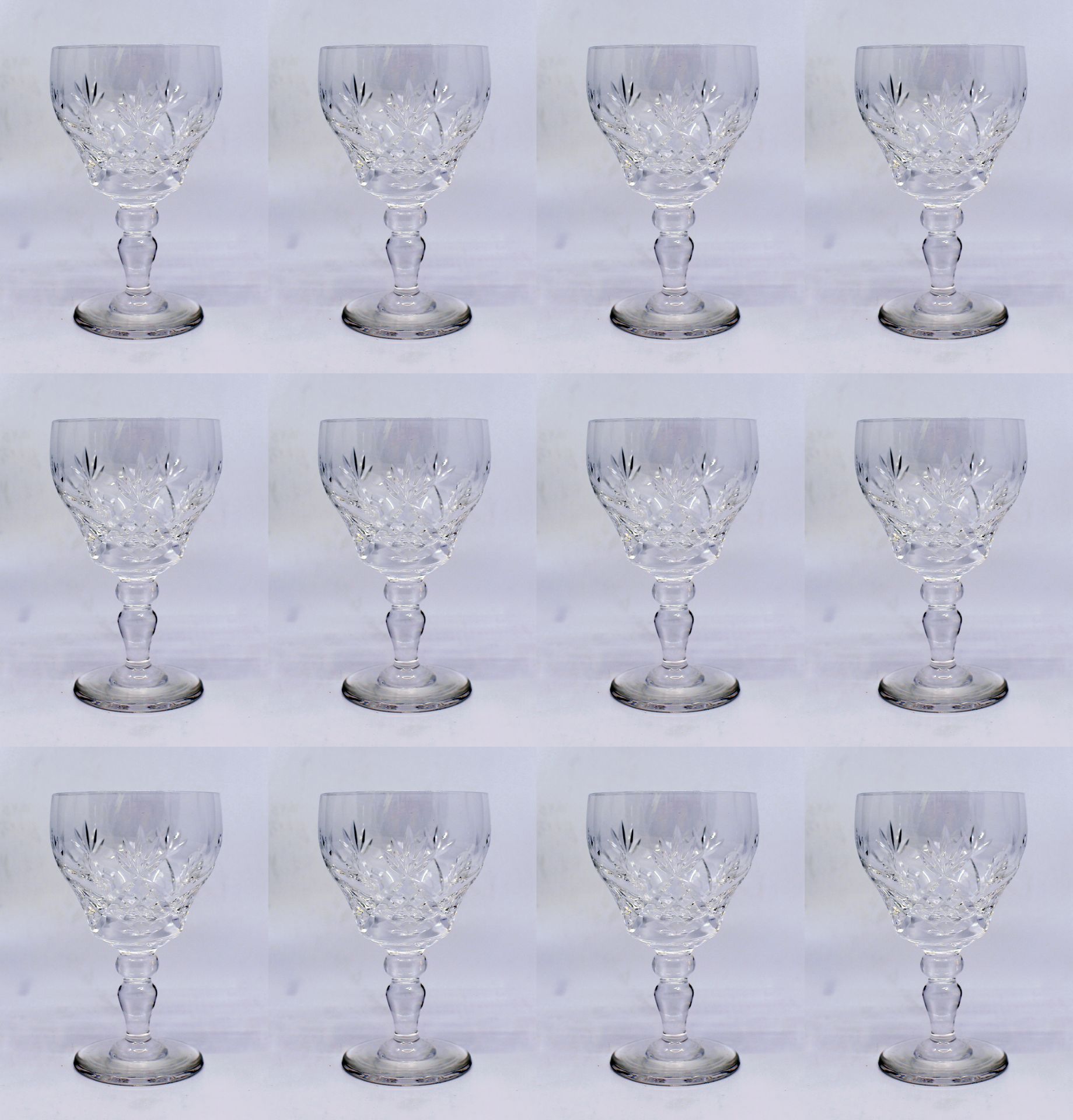 Set of 12 Royal Brierley ""Elizabeth"" Cut Dessert Wine Glasses