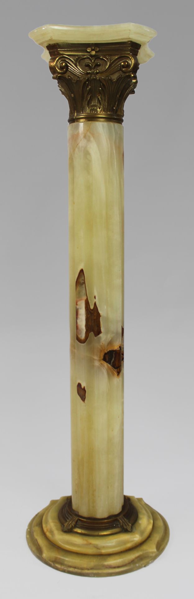 Onyx & Gilt Metal Column Pedestal