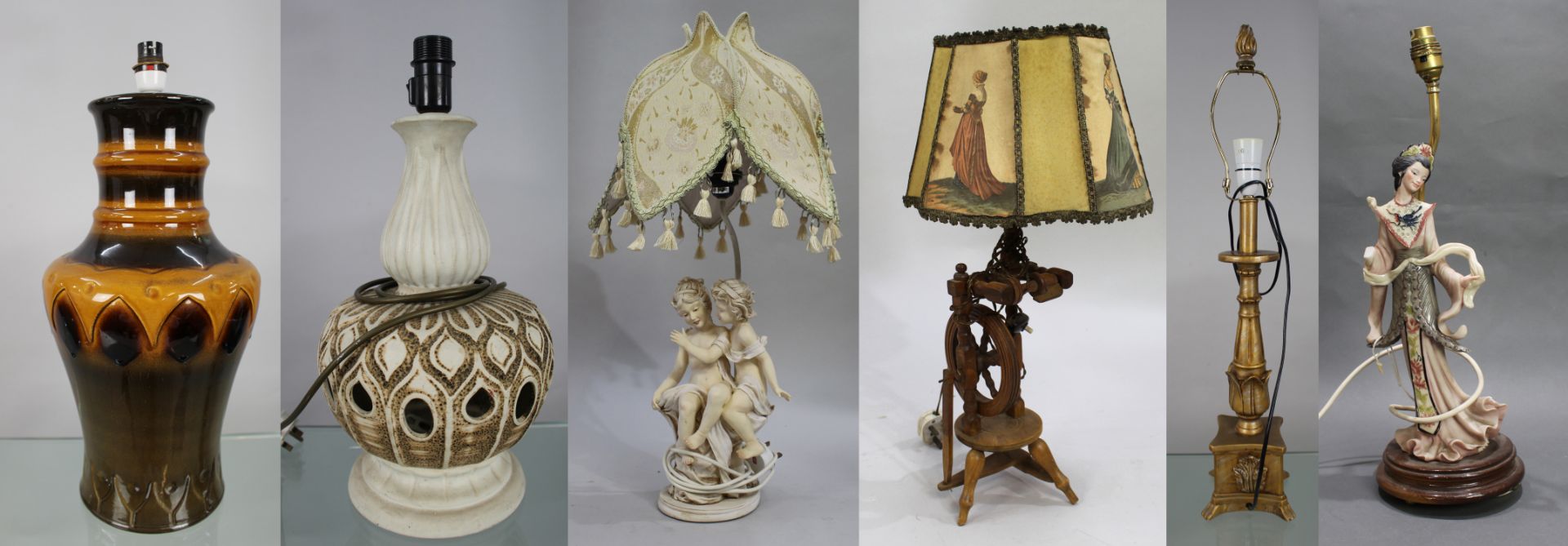 Collection of 6 Vintage Table Lamps