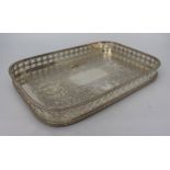 Vintage Galleried Silver Plated Tray
