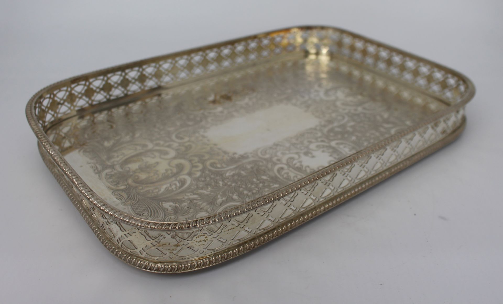 Vintage Galleried Silver Plated Tray