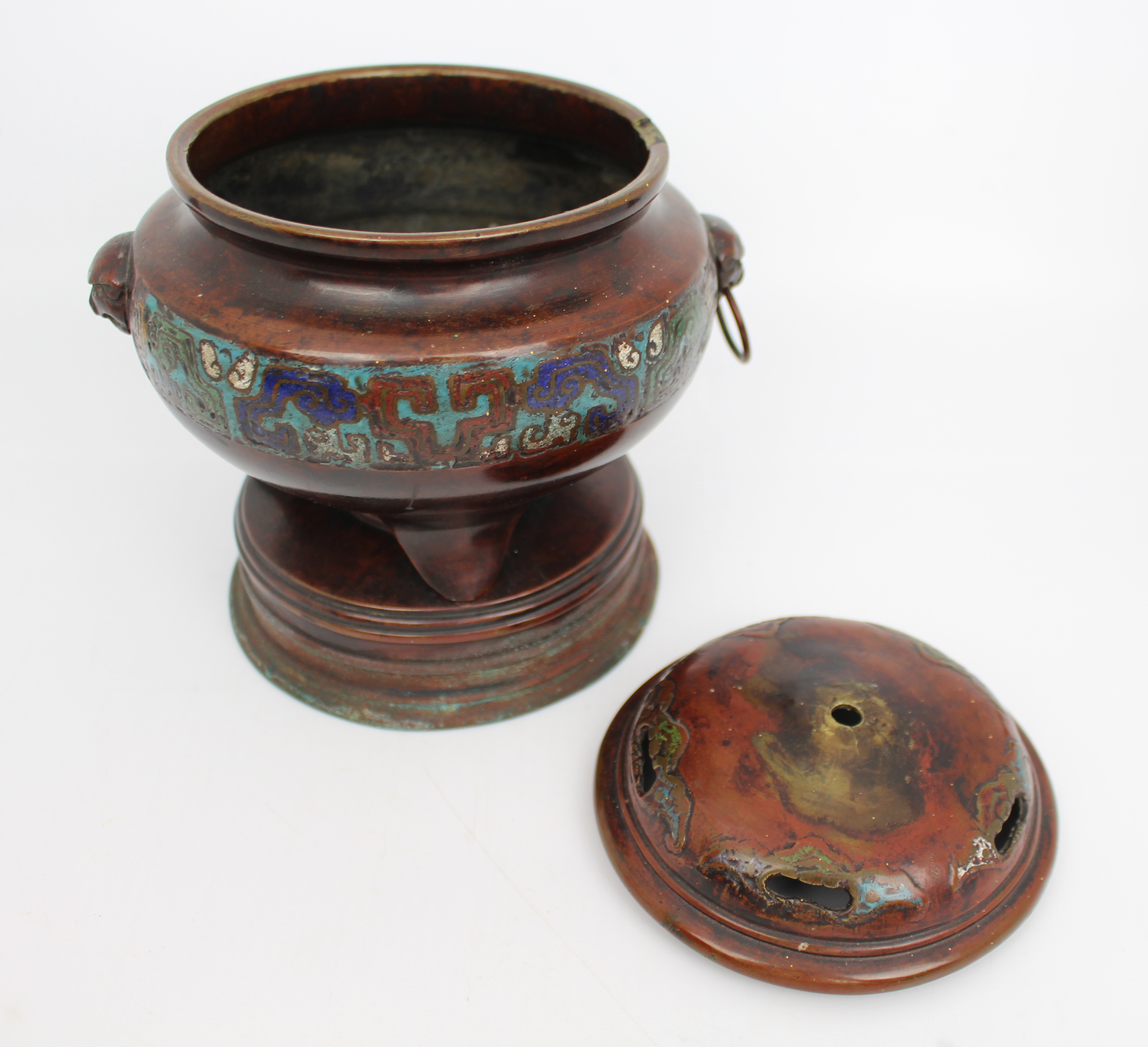 Antique Chinese Bronze Incense Burner - Image 5 of 8
