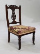 Edwardian Mahogany Nursing Chair with Upholstered Seat