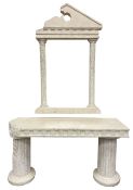 Cast Classical Architectural Stone Effect Console Table & Mirror