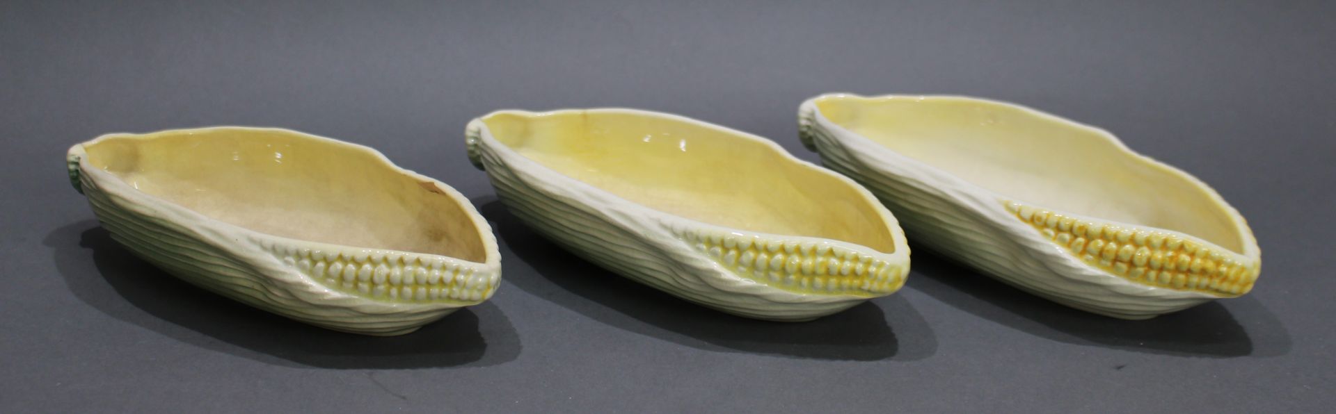 Set of 3 Early 20th c. Sylvac Sweetcorn Dishes Numbered 5043