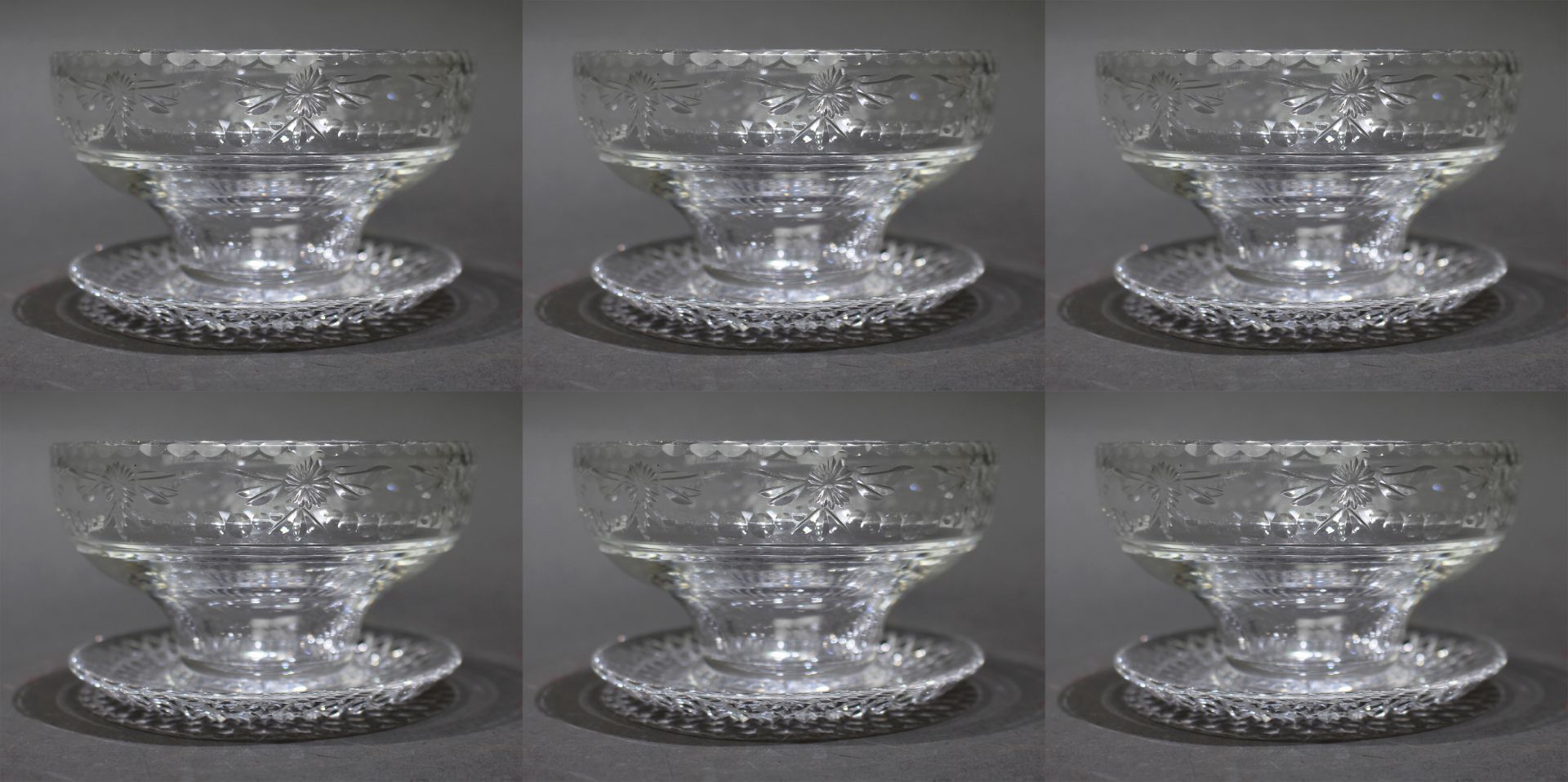 Set of 6 Stuart Beaconsfield Cut Sundae Dishes - Image 2 of 4