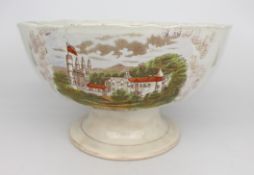 Antique Victoria Glasgow Pottery Footed Punch Bowl