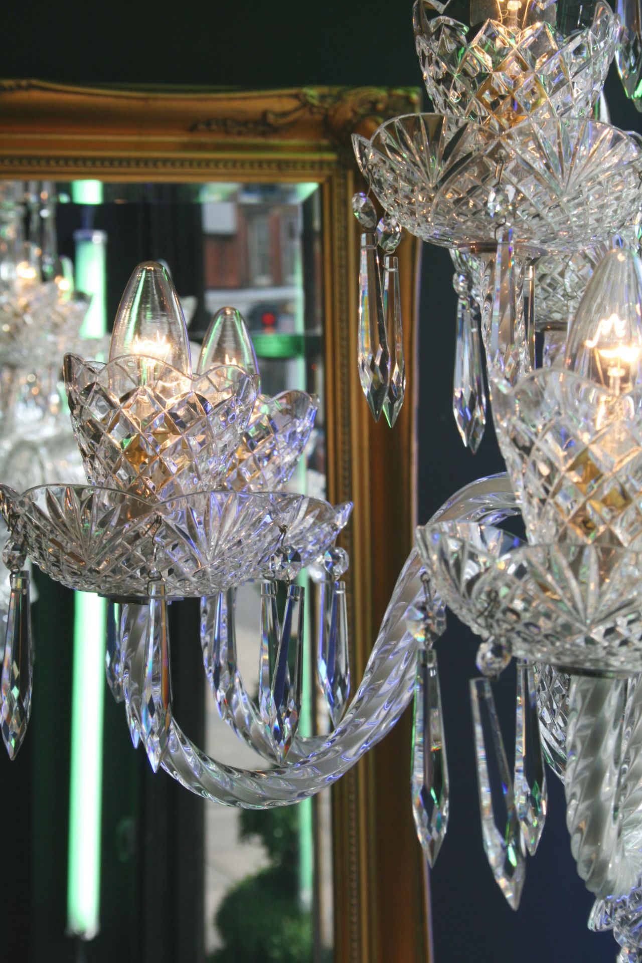 Cut Glass 12 Arm Waterford Crystal Chandelier - Image 9 of 14