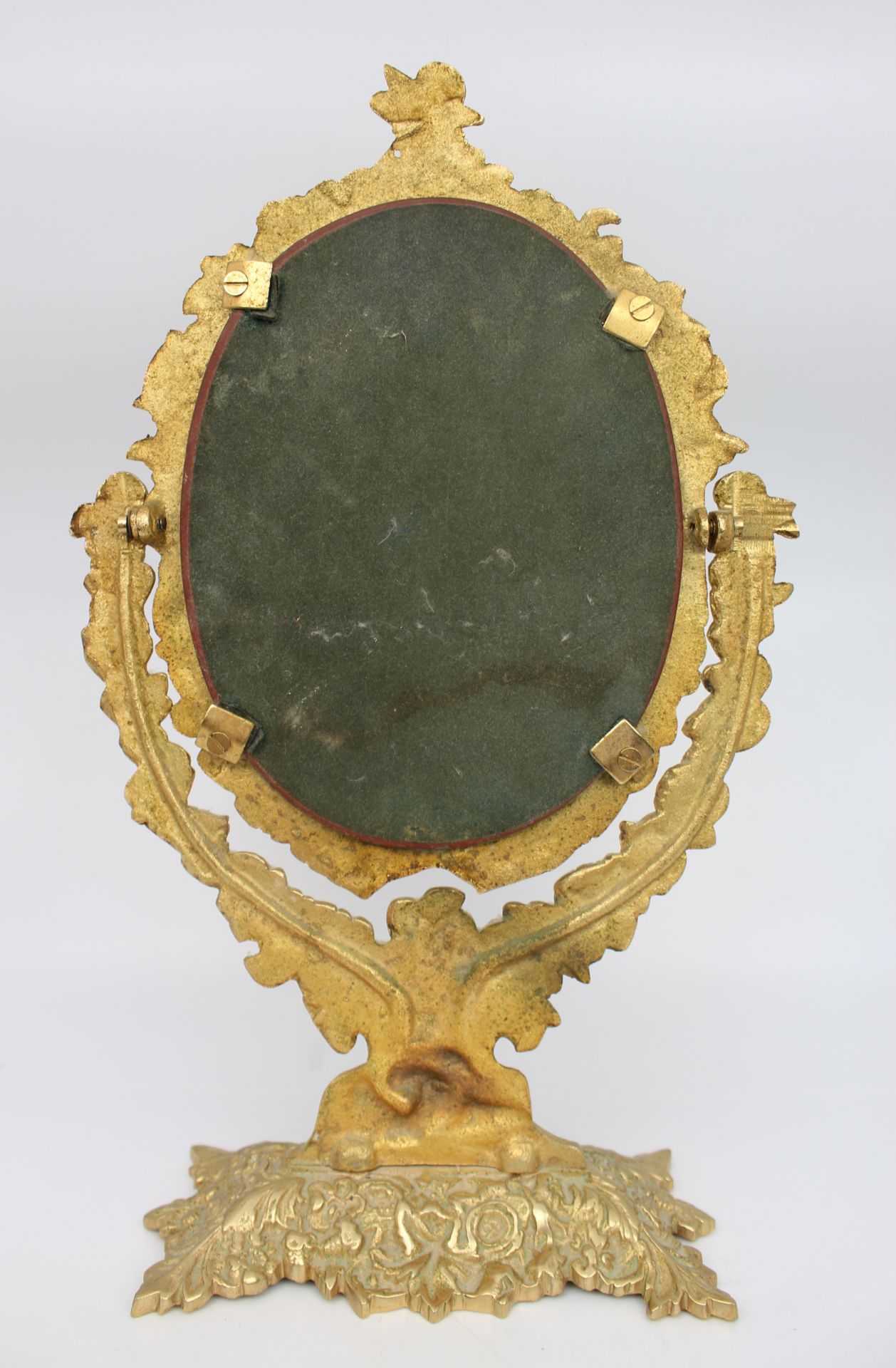 Ornate Vintage Brass Cherub Dressing Table Mirror - Image 4 of 4