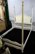 Harrods Painted Carved Wood Four Poster Bed