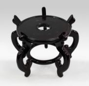 Chinese Lacquered Carved Wood Stand