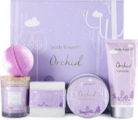 New Packaged Body & Earth Orchid Bath Gift Set. Orchid Scent: Infused