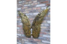 2x Large Golden Angel Wings Wall Decoration