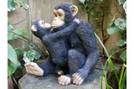 Mummy and Child Monkey Garden/Home Ornament