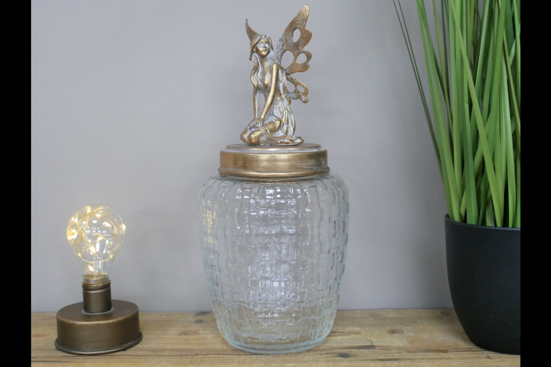 2x Gazing Fairy Glass Jar/Storage Container