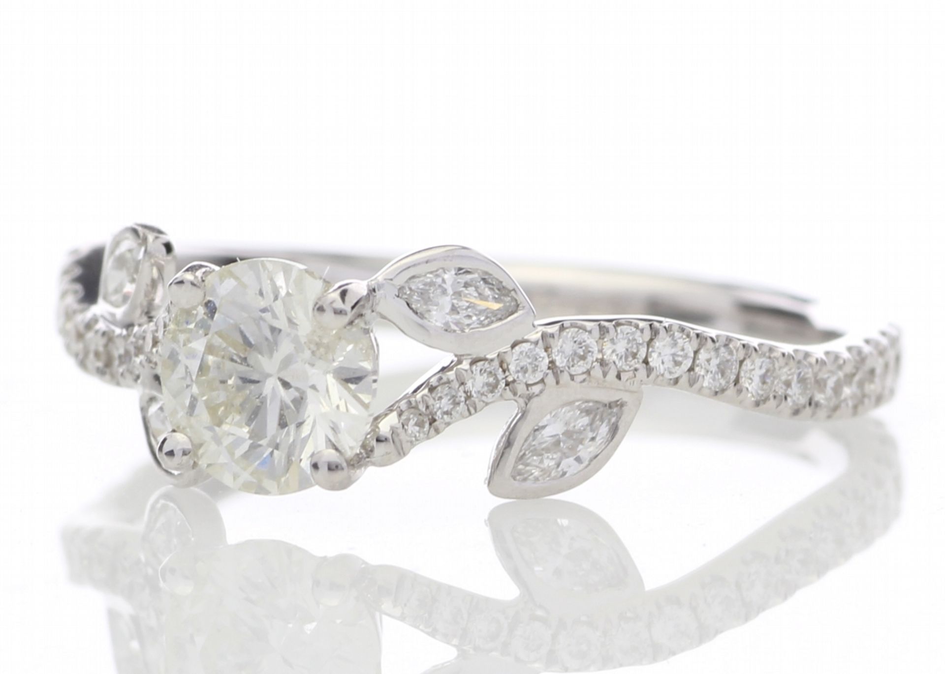 18ct White Gold Single Stone Diamond Ring With Stone Set Shoulders (0.55) 0.91 Carats - Image 2 of 5
