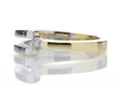 18ct Two Tone Diamond Set Ring 0.13 Carats