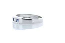 9ct White Gold Channel Set Semi Eternity Diamond And Sapphire Ring (S0.30) 0.25 Carats