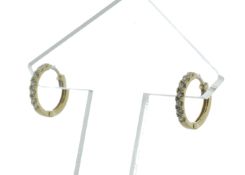 18ct Yellow Gold Claw Set Hoop Diamond Earring 0.26 Carats
