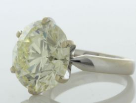 18ct White Gold Single Stone Prong Set Diamond Ring 13.06 Carats