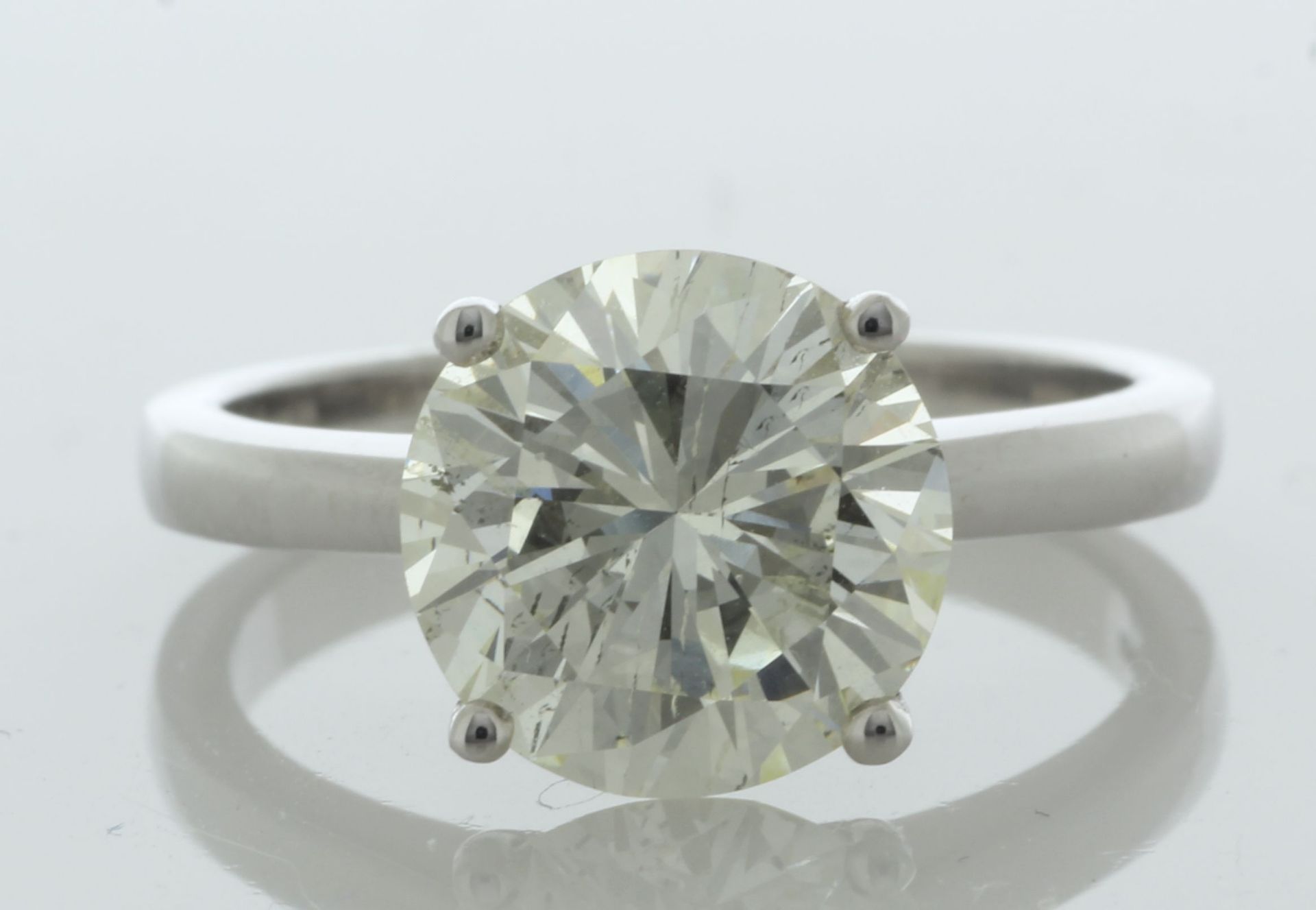 18ct White Gold Single Stone Prong Set Diamond Ring 3.30 Carats