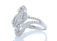 18ct White Gold Fancy Cluster Diamond Ring 1.15 Carats