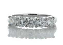 Platinum Claw Set five stone Diamond Ring 1.25 Carats