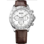 Hugo Boss 1513175 Men's Ikon Brown Leather Strap Chronograph Watch