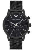 Emporio Armani AR1968 Men's Luigi Black Mesh Band Quartz Chronograph Watch