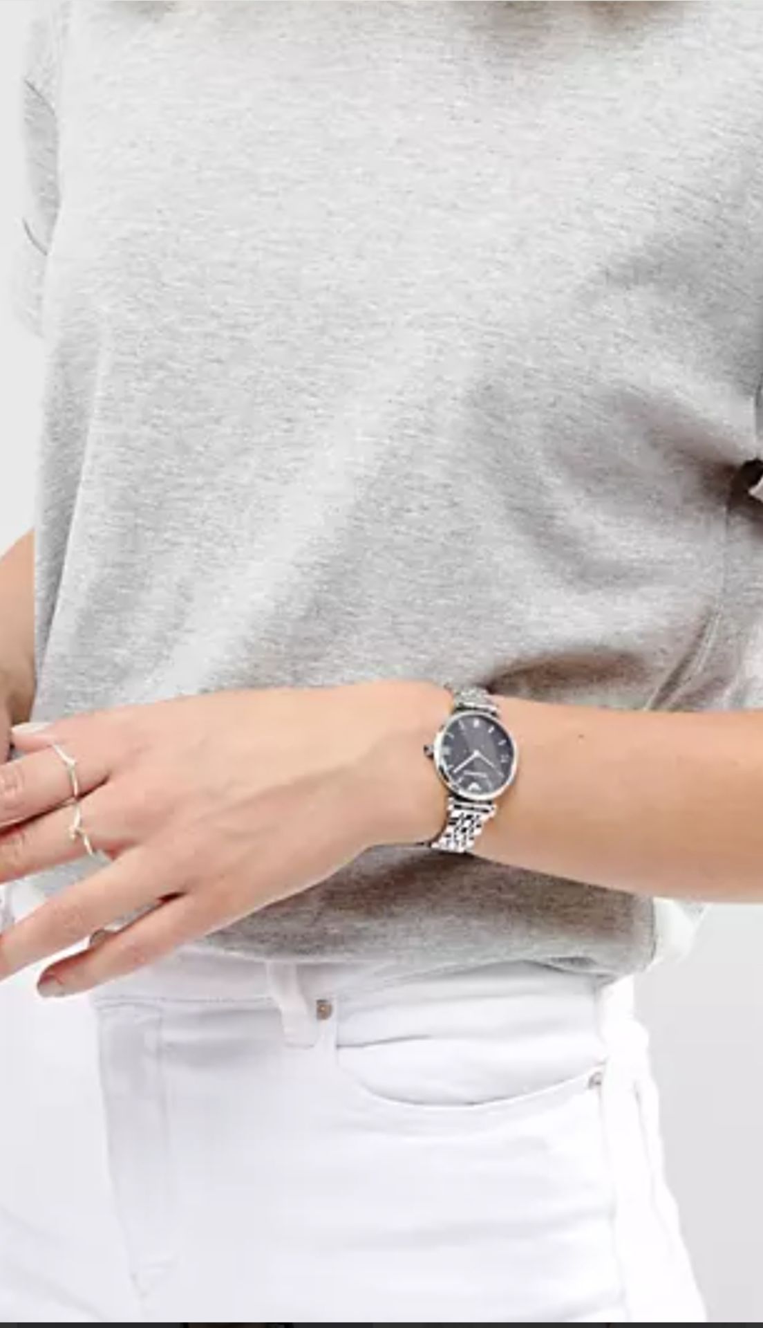 Emporio Armani AR11091 Ladies Gianni T-Bar Silver Bracelet Quartz Watch - Image 3 of 8