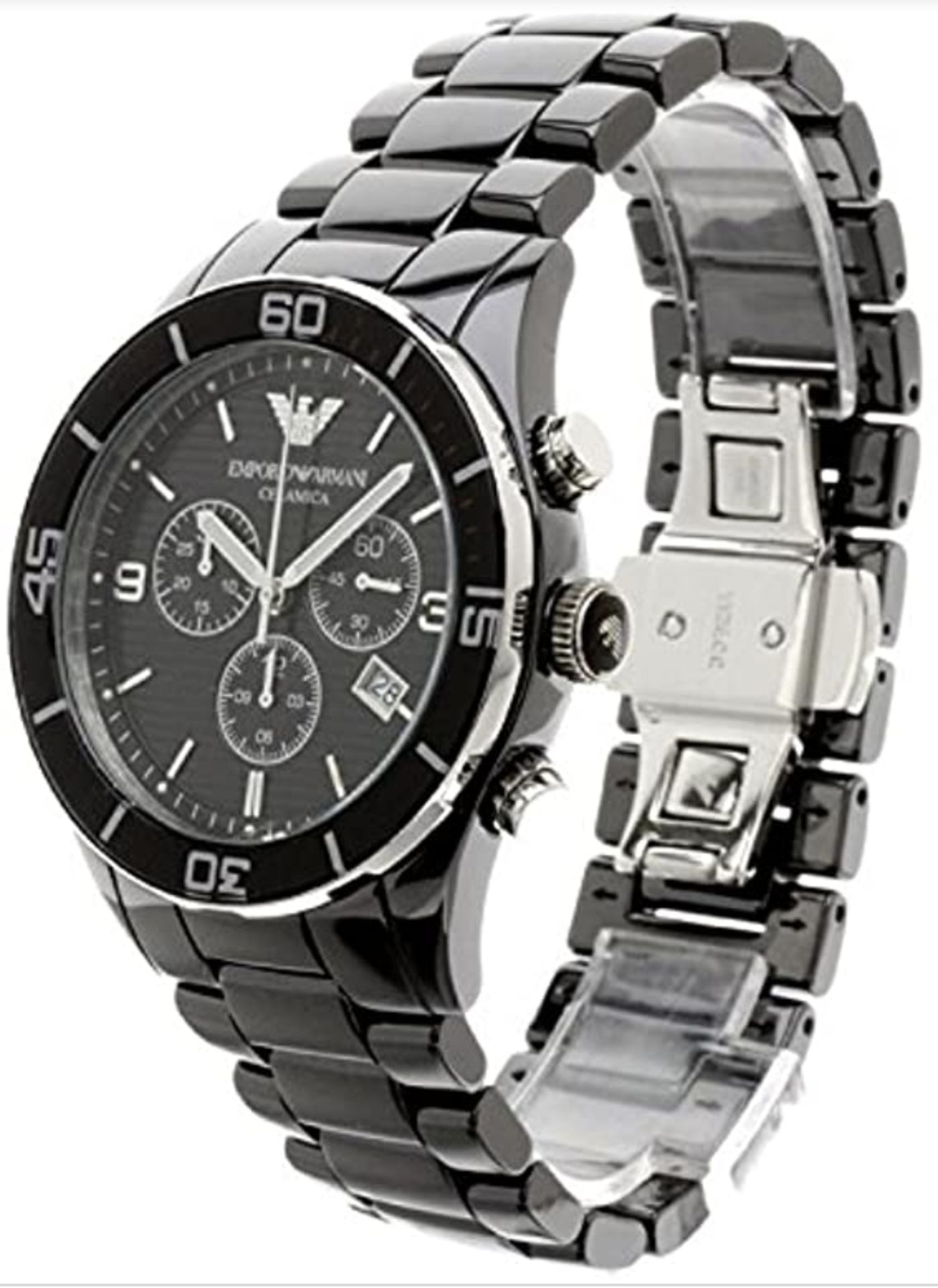 Emporio Armani AR1421 Men's Black Ceramica Chronograph Watch - Image 4 of 6