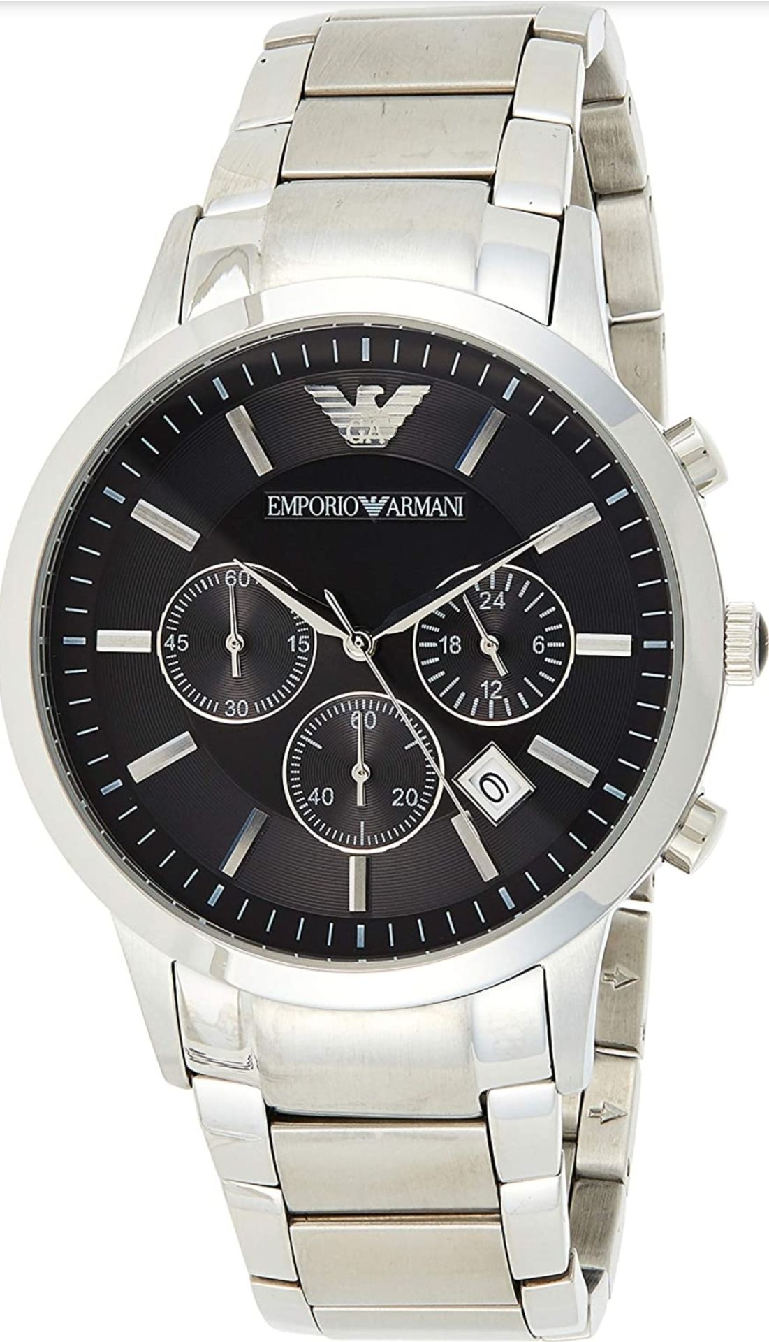 Emporio Armani AR2434 Men's Renato Silver Bracelet Chronograph Watch - Image 3 of 6